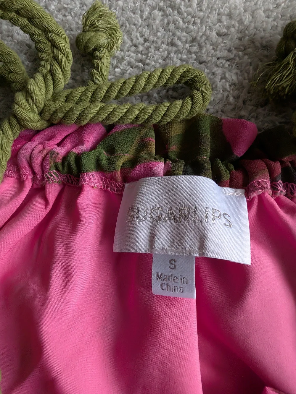 Sugarlips Pink & Green Tropical Halter Mini Dress - Picture 8 of 11